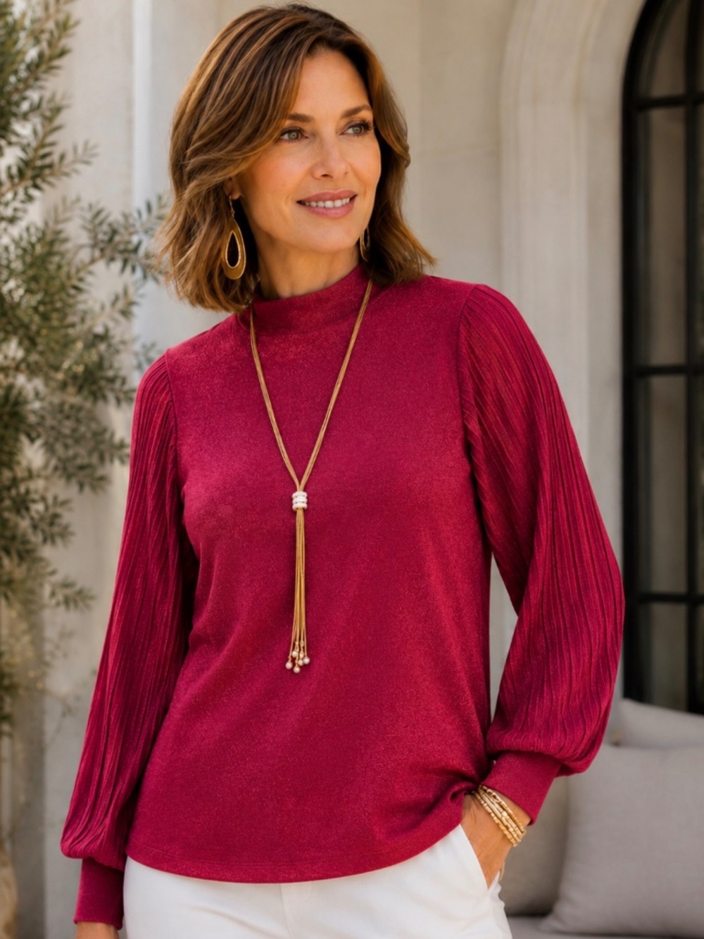 Chico’s Women’s Shimmer Mock-Neck Top New Size XXL ( Chico’s Size 4 )